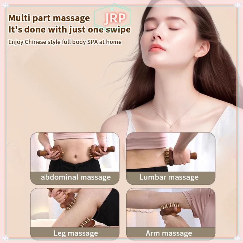 JRP Đồng Massage Gua Sha Lược Tay Cầm Bằng Gỗ Dài Chắc Chắn Kinh Tuyến Điểm Massage Bàn Chải Trung Quốc SPA Gua Sha Dụng Cụ JRP