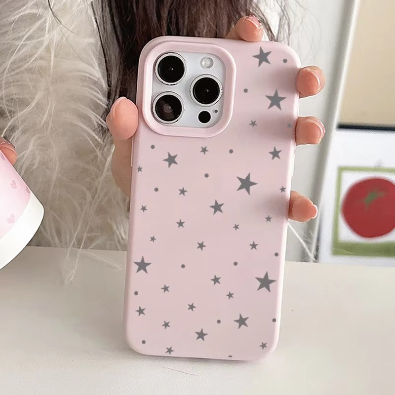 Ốp Điện Thoại Silicon Mềm Họa Tiết Ngôi Sao Đơn Giản Cho iPhone 16 15 14 Pro Max 13 12 11 Pro 15 16 Plus Vỏ Chống Sốc