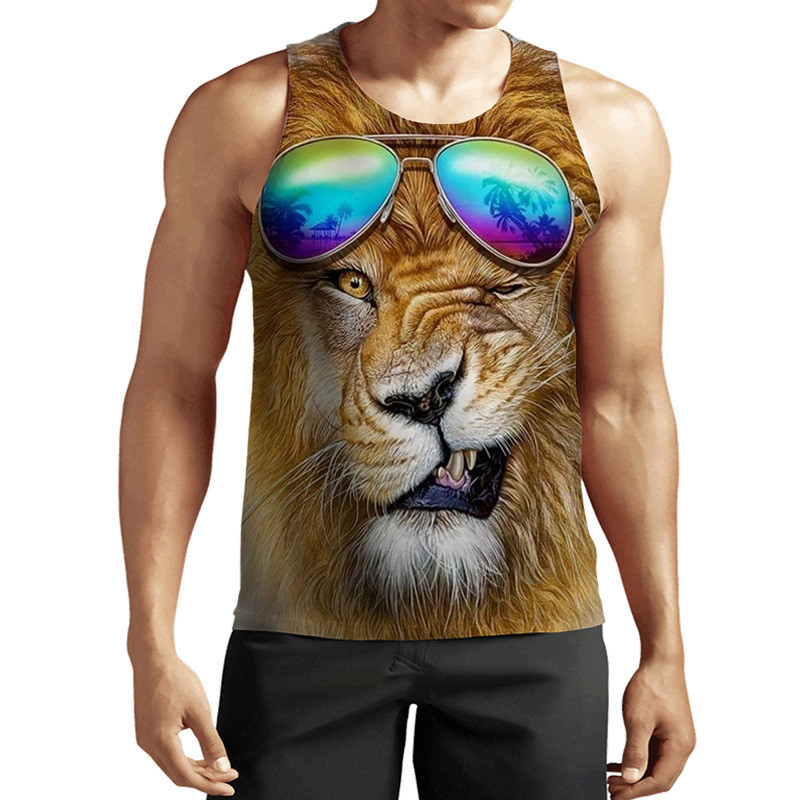 Mùa Hè 2025 Áo Vest Top Cổ Tròn Không Tay, In Kỹ Thuật Số 3D