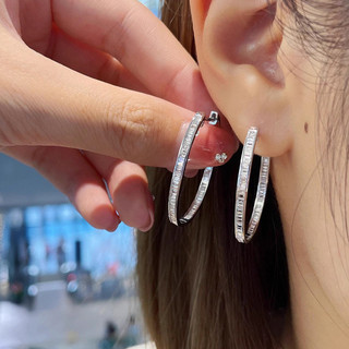 Bông tai tròn Zircon dát phong cách mới của Mỹ dành cho nữ