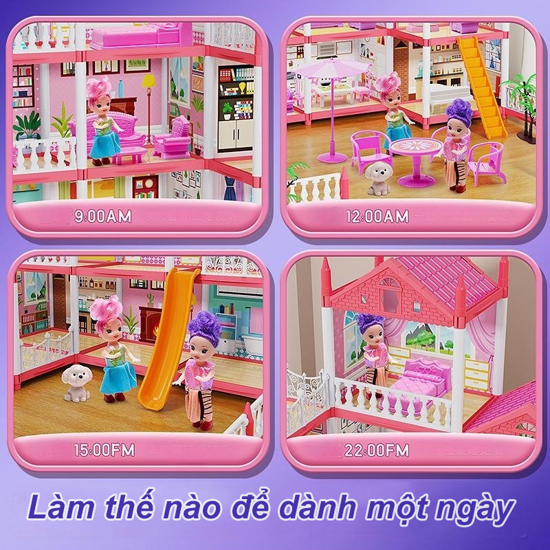 Mô Hình đồ Chơi Lắp Ghép Nhà Búp Bê Kích Thước Lớn Dễ Thương Cho Bé Gái Quà Tặng Sinh Nhật
