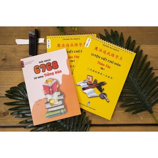 Sách-Combo: Bộ Luyện Viết Chữ Hán Thần Tốc (tập 1+2)(Có AUDIO NGHE) + Giải Nghĩa 6768 Từ Vựng Tiếng Hán