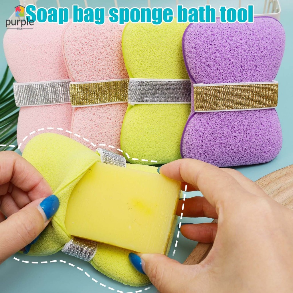 Lưới tạo bọt xà phòng bền bỉ - Dụng cụ tạo bong bóng tẩy tế bào chết tắm đa năng - Dụng cụ làm sạch lưới xốp dày