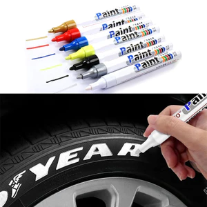 Trắng Lốp Sơn Bút 1 Bút Đánh Dấu Thường Trực Chống Thấm Nước Cho Bánh Xe Ô Tô Cao Su Graffiti Touch Up Kim Loại CD Oily Mark