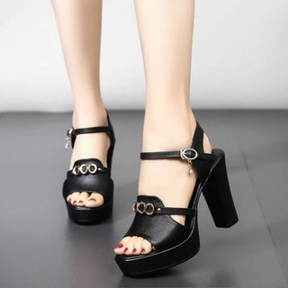 GIÀY SANDAL QUAI DA CAO KHOÁ TRÒN CAO 10p VVHH