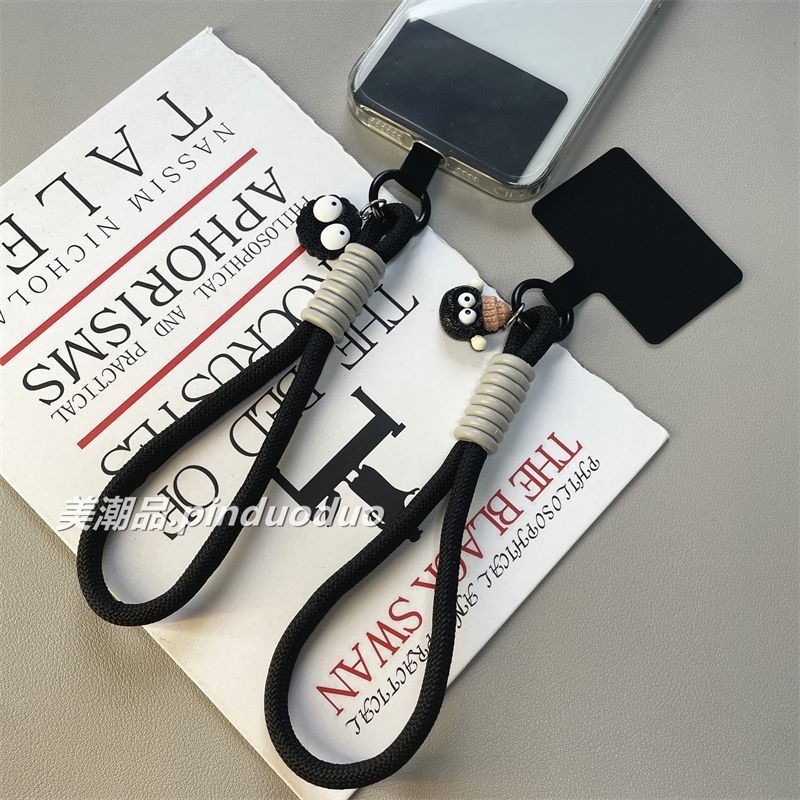 Phụ Kiện Điện Thoại Di Động Dễ Thương Than Nhỏ Cổ Tay Dây Điện Thoại Siêu Dễ Thương Mặt Dây Chuyền Nam Nữ Đen Mạnh Mẽ Thoải Mái Di Động Di Động Chống Mất