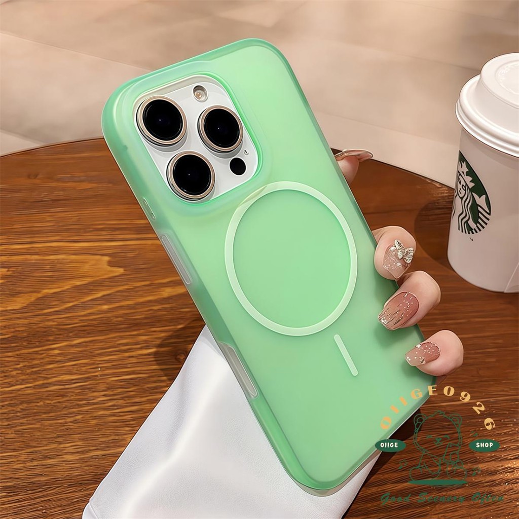 Ốp điện thoại từ tính dạng lỏng chống rơi màu iphone16 Pro Max 15 14 cho vỏ iPhone Vỏ mềm silicon TPU chống sốc