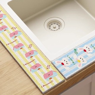 Tấm lót thấm nước mặt bàn bồn rửa JKDESIGN, Thảm xốp chống văng khô nhanh, Bột gỗ cầm tay Cotton làm sạch hoạt hình Khăn lau nhà bếp