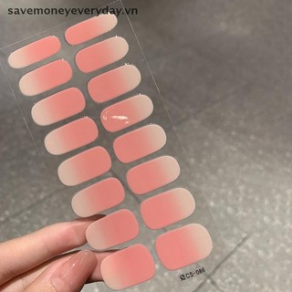 [savemoneyeveryday] 16 Cái / tờ Gel Bán Cắt Miếng Dán Sơn Móng Tay Kem Nối Dài Lâu Dài Decal Móng Tay Full Cover Màu Gradient Chữa Thanh Trượt [vn]
