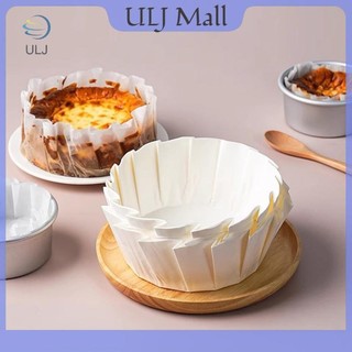 ULJ Basque Bánh Phô Mai Dầu Khay Giấy Có Thể Gập Lại Khuôn Bánh Phát Hành Dùng Một Lần Mousse Bánh Giấy Nướng Giấy Cạnh Chống Dầu.