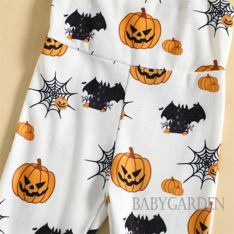 1-5 tuổi Halloween Tập Đi Bé Gái Áo liền quần Không Tay Spaghetti Dây Cao Cấp Một Mảnh Viền loe Body