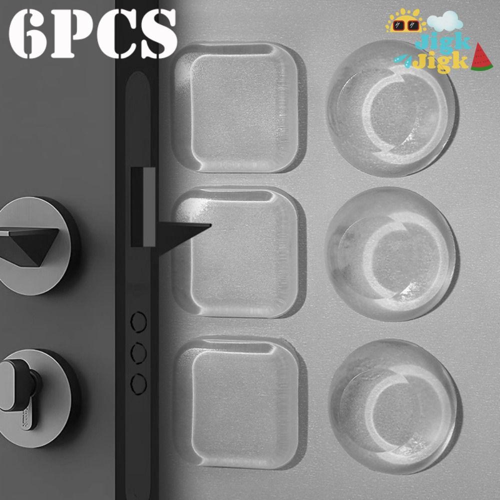 Nút chặn cửa JIGK 1 / 6 CÁI, Nút chặn cửa chống sốc bằng silicon, Nội thất tắt tiếng thực tế Bảo vệ tường tự dính tại nhà