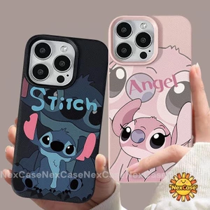 Cho Ốp Lưng IPhone 17 15 11 13 14 12 16 Pro Max X XS Xr Max 7 15 8 14 Plus 2020 ỐP LưNg CặP ĐôI HoạT HìNh Stitch Cổ ĐI