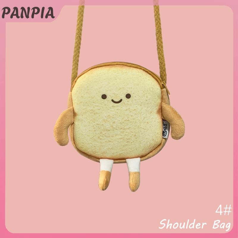 PANPIA-Dễ Thương Hoạt Hình Bánh Mì Nướng Sang Trọng Túi Đeo Vai Bé Gái Ví Đựng Thẻ Nữ Thường Ngày Hoạt Hình Dễ Thương Túi Xách Lưu Trữ Đeo Ngang Tote