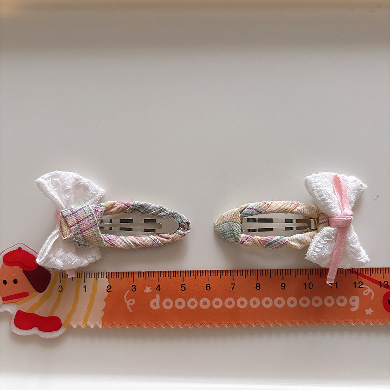 Kẹp tóc Girls Bangs Kẹp tóc kẻ sọc màu hồng
