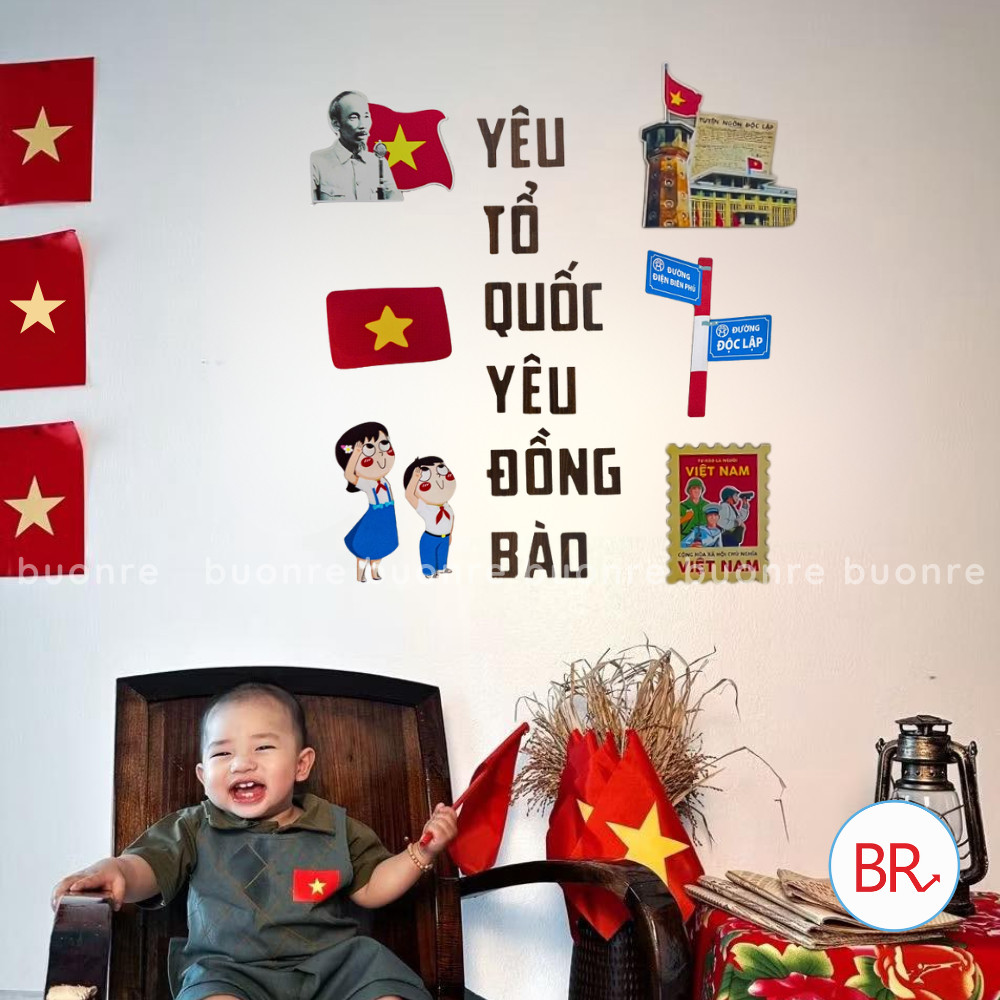 [2/9] Bộ Chữ Gỗ Trang Trí Yêu Tổ Quốc,Yêu Đồng Bào- Chữ Gỗ Decor Tường,Quốc Khánh,Trung Thu,Treo Nhà Cửa Quán Cafe