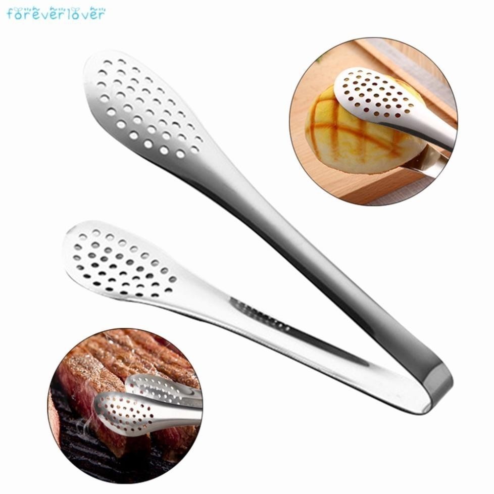 Kẹp gắp topping inox tổ ong đầu tròn