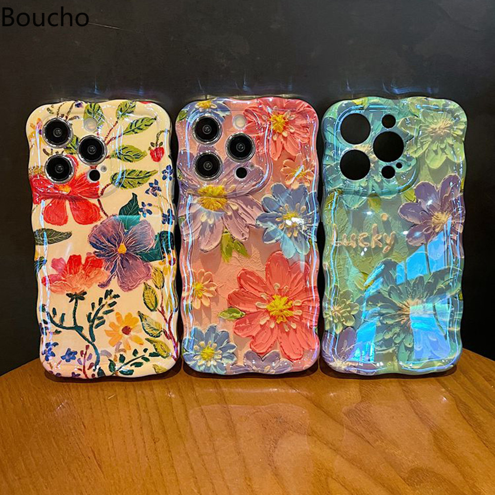 Dành Cho iPhone 15 Pro Max Tranh Sơn Dầu Hoa Họa Tiết Ốp lưng iPhone 11 12 13 14 Pro Max 12pro 15 plus 15pro Ốp Lưng Bảo Vệ