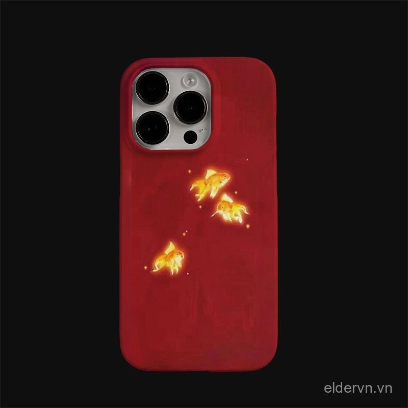 Cá vàng nhỏ QYJS dùng cho IPhone 15 14 13 ProMax 11 12 PRO X XR XSMAX SE 7 8 plus 14 15 PLUS Mẫu sành điệu bao toàn bộ phim tươi mới vỏ cứng 2 trong 1 chống rơi KZ8U
