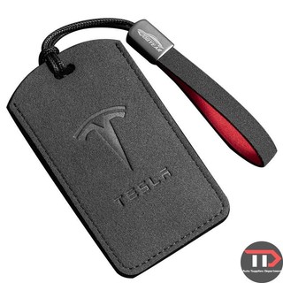 [Hàng có sẵn] Áp dụng cho phụ kiện Tesla Tesla Hộp đựng thẻ khiêm tốn Vỏ chìa khóa da lộn Vỏ chìa khóa ô tô C