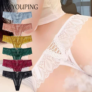 Zxyouping Quần Gợi Cảm Cho Nữ Liền Mạch Thấp Tầng T Lưng Đồ Lót Lưới Rỗng Trong Suốt Ren Băng Chữ Thập Dây G Plus Kích Thước Đồ Lót