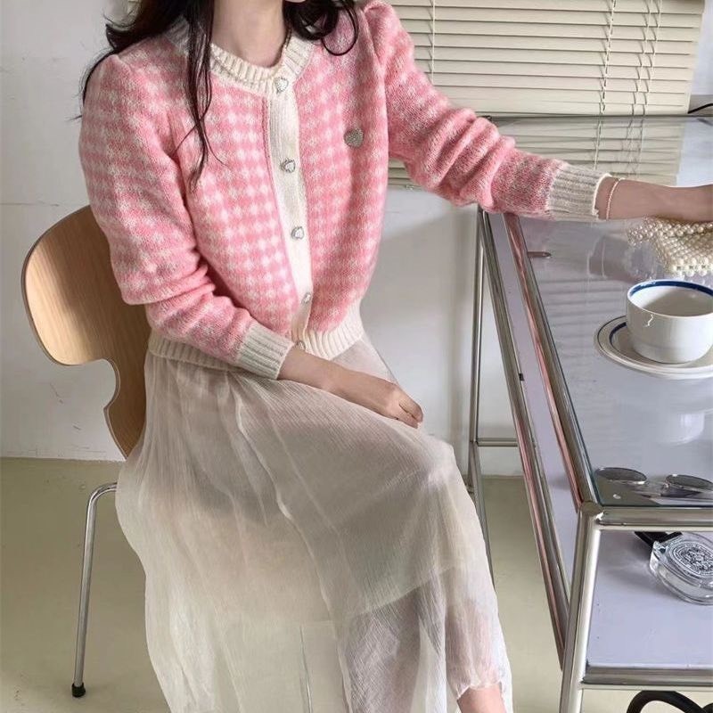 Áo khoác cardigan len hàng QCCC thiết kế cúc đá hình trái tim phong cách tiểu thư sang chảnh hottrend XIMIMI SP27