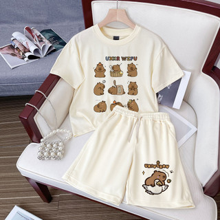 Bộ đồ mùa hè  phong cách mới capibala in hình Capybara