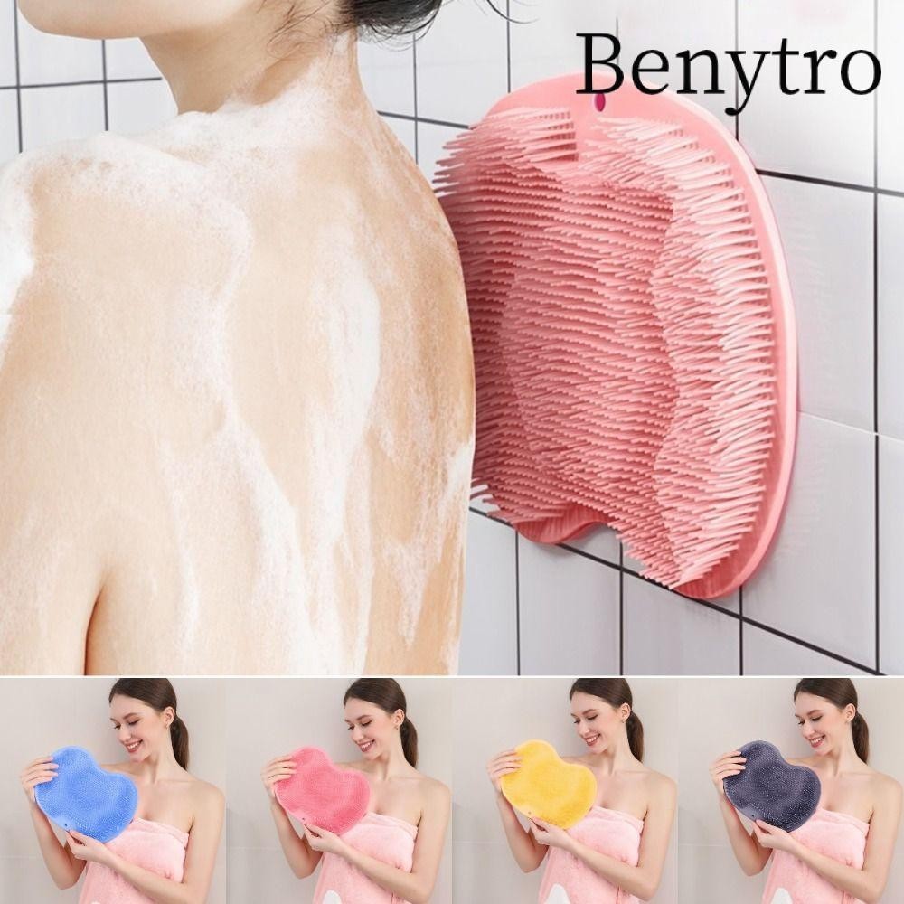 Benytro Miếng Lót Tắm Massage, Cốc Hút Cao Su Lược Chà Lưng, Bàn Chải Tắm Silicon Lười Tẩy Tế Bào Chết Cơ Thể Dụng Cụ Vệ Sinh Phòng Tắm