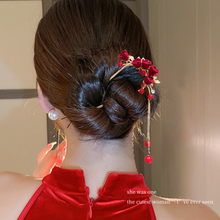 Cô gái tóc trang trí thời trang trang điểm retro tóc kẹp Kim loại đỏ