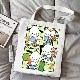 Meowu Túi Tote SANRIO Vải Canvas đi học, đi chơi phong cách dễ thương đáng yêu