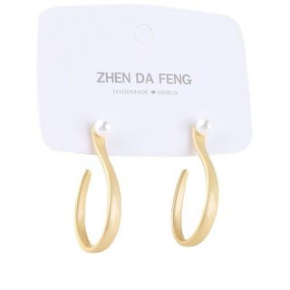 Bông tai ngọc trai hình học rỗng không đều đơn giản thích hợp chất liệu bông tai thủ công DIY kim bạc 925