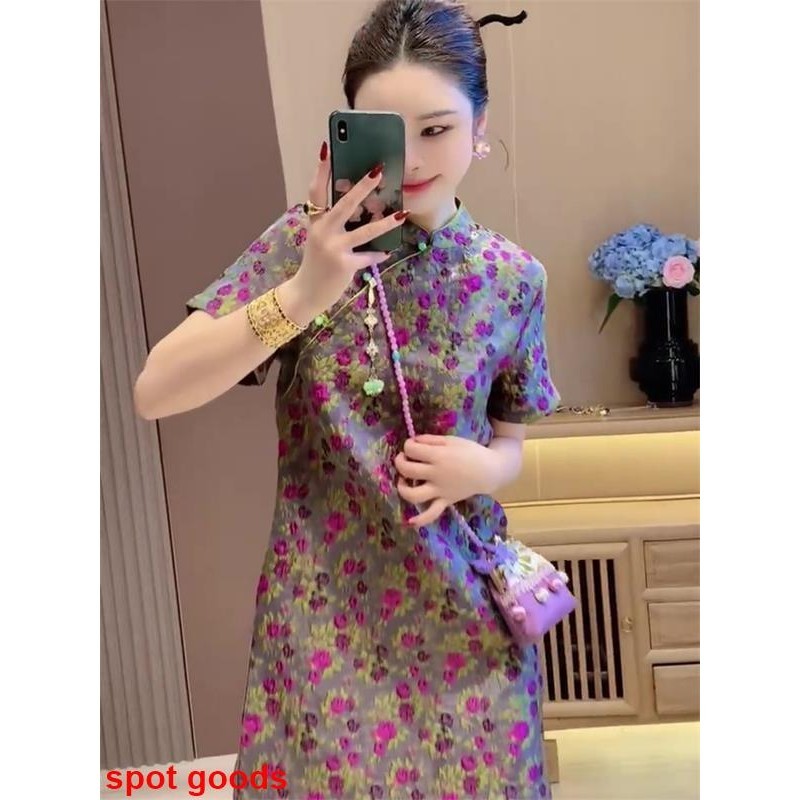 Váy hoa phong cách Trung Quốc cổ điển váy phù hợp cho nữ