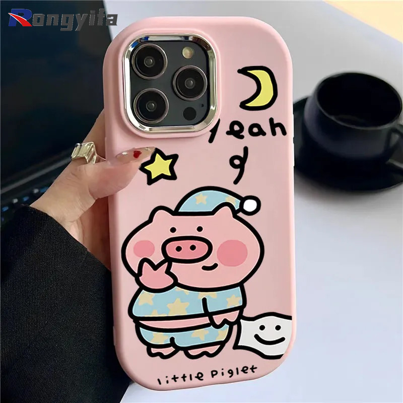 Ốp Điện Thoại Lợn Hồng Dễ Thương Cho OPPO Reno 12 Pro 11F 11 10 Pro 8Z 7Z 8 7 4G Lite 9 7 Pro 8 5G 7 SE 6 5k 5 4 Pro A1 A98 F23 R17 Hoạt Hình Dễ Thương Sáng Tạo Chống-Nắp lưng rơi
