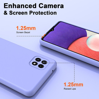 Dành Cho Samsung A22 5G Ốp Lưng Silicon Lỏng Nâng Cấp Có Cạnh Vuông Bảo Vệ Camera Mềm Chống Trầy Xước Lớp Lót Microfiber Chống Sốc Mỏng Vỏ