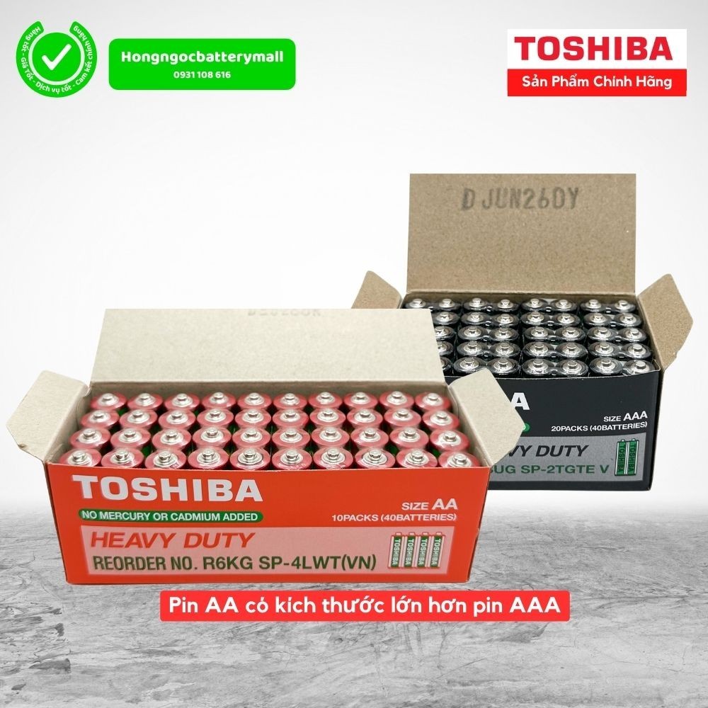 Hộp Pin AA , AAA 1,5V Toshiba Siêu Bền , Không chảy nước - Hàng chính ...
