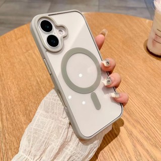 Ốp Điện Thoại Từ Tính Acrylic Trong Suốt Pha Lê Vỏ Chống Sốc Cho iPhone 16 Pro Max 15 14 13 12 11 Pro Max