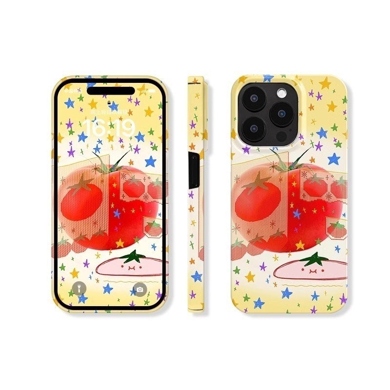 Thiên niên kỷ cà chua QYJS dùng cho IPhone 11 14 15 PLUS 12 PRO X XR XSMAX SE 7 8 plus 13 14 15 ProMax Vỏ Cứng mẫu thời thượng nhỏ chống rơi Ốp bảo vệ PRYC