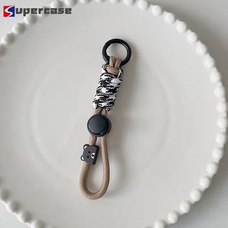 Thời Trang Tương Phản Màu Sắc Bím Tóc Điện Thoại Ngắn Dây Mặt Cười Khóa Mùa Xuân Du Lịch Di Động Dây Đeo Tay Điện Thoại Di Động Dây Buộc