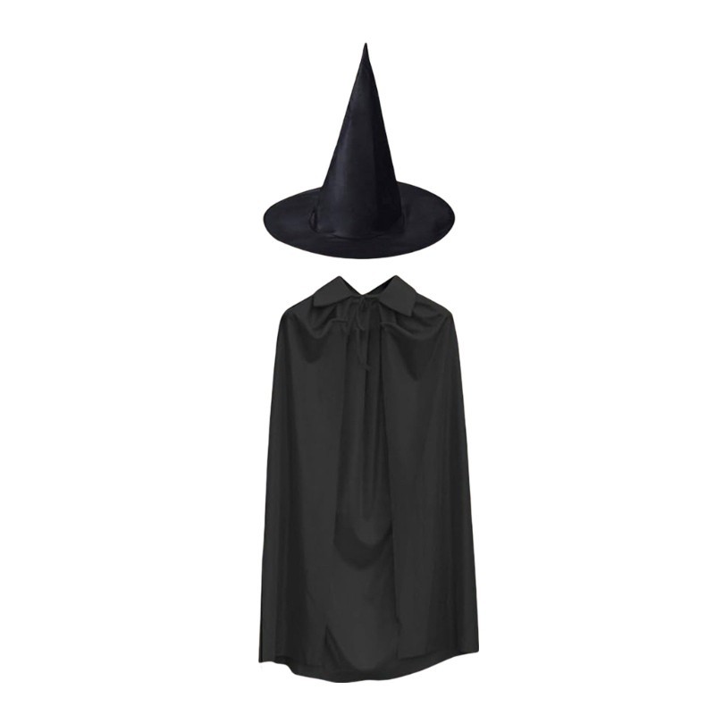 Ppy Halloween Witch Cape Trang phục có mũ phù thủy Halloween Áo choàng phù thủy Trang phục áo choàng phù thủy