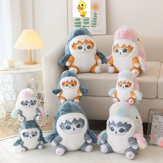 Plus Kawaii Shark Cat Plushie Mofusand Cat Đồ chơi sang trọng Búp bê mèo trái cây dễ thương Vui nhộn Động vật biến hình 2 trong 1 Gối ngủ cho bé Quà tặng ngày trẻ em Quà tặng sinh nhật Đồ chơi nhồi bông cho mèo