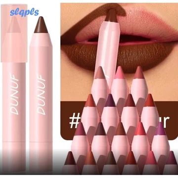 Duunuf Son Môi Bút Chì Matte Velvet Chống Thấm Nước Lâu Dài Chống Dính Cốc Son Dính Gợi Cảm Hoa Hồng Đỏ Khỏa Thân Nâu Son Môi Lót Trang Điểm