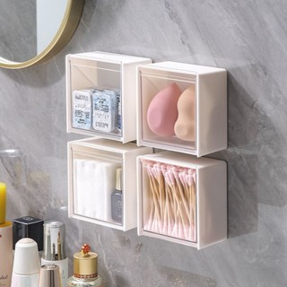 Hộp nhựa vuông dùng để đựng bông tẩy trang, tăm bông, xỉa răng, thun cột tóc, phụ kiện thiết kế mở dễ sử dụng SUNND