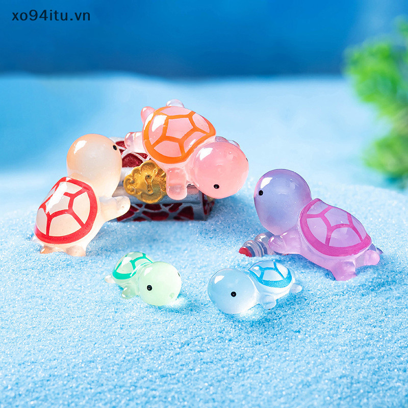 XOITU 10 Chiếc Dạ Quang Rùa Trang Trí Nhà Cảnh Quan Nhựa Thủ Công Phát Sáng Rùa Vườn Cá Thu Nhỏ Đồ Trang Trí Trang Trí VN