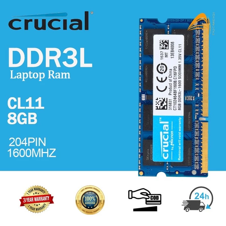 8GB RAM DDR3L 1600Mhz laptop RAM 2Rx8 PC3L 12800S1.35V Cho Máy Tính