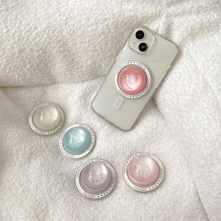 Crystal Ball Tròn Từ Tính Giá Đỡ Điện Thoại Cho IPhone 16 15 14 13 12 Pro Max 14 Plus Có Thể Gập Lại Pop Ring Grip Co Giãn Để Bàn Đứng