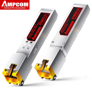 AMPCOM 1.25G và 10G RJ45 Ethernet Copper SFP Transceivers, Mô-đun Truyền Thông Quang RJ45 to SFP+ Fiber Optical Module: CAT6 cho 1.25G, CAT6A/CAT7/CAT8 cho 10G, Cho Ruijie, Ubiquiti, Mikrotik