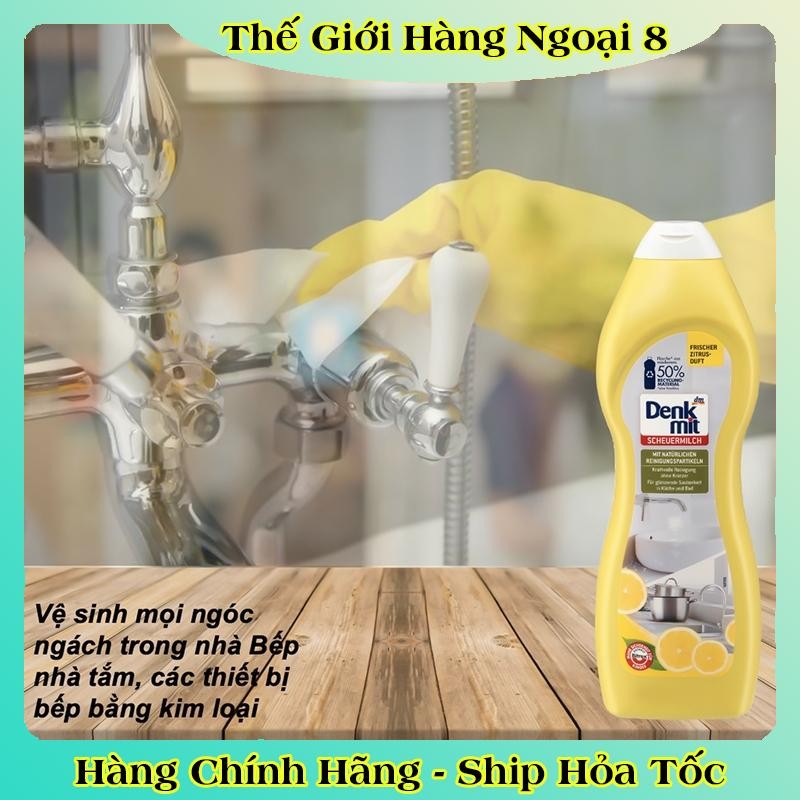 Tẩy rửa xoong nồi bồn rửa Denkmit 750ml tẩy inox sáng bóng - Hàng nội địa Đức