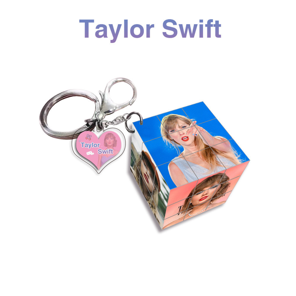 Taylor Swift Acrylic Móc Chìa Khóa Ca Sĩ Nửa Đêm Trong Suốt Móc Khóa THE ERAS TOUR Thẻ Tay Móc Khóa Khối Rubik Vòng Chìa Khóa YM