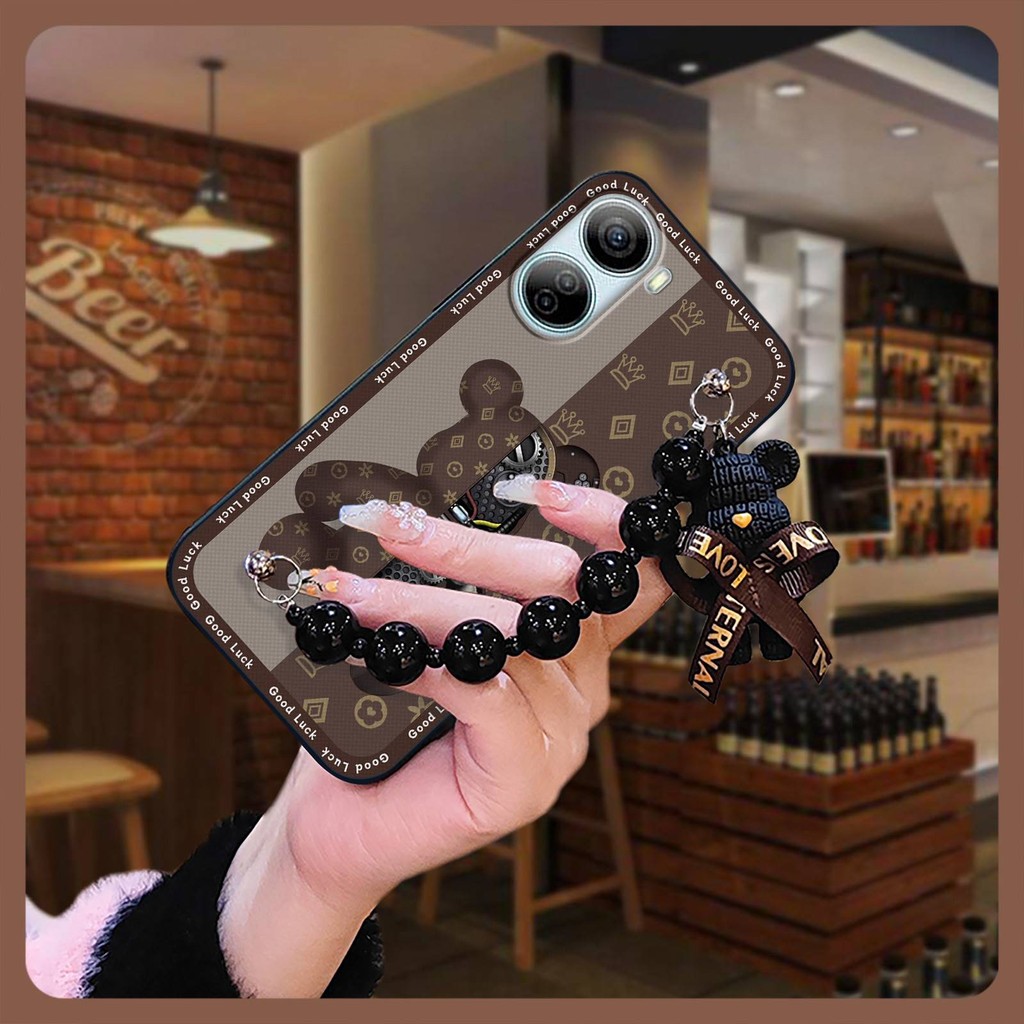 Ốp Điện Thoại Chống Va Đập Đơn Giản Cho ZTE Libero 5G IV / Nubia Ivy Silicon Mềm Vòng Tay Gấu Chống Thấm Nước
