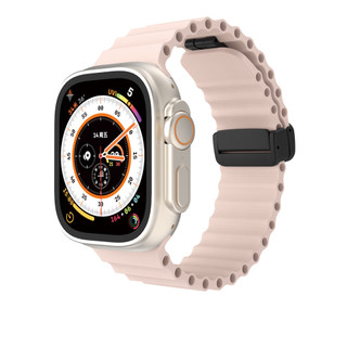 Dây Đeo Đại Dương Gấp Khóa Từ Tính Dây Silicon Cho Apple Watch iwatch Ultra 2 49mm 45mm 44mm 42mm Series 9 8 7 SE 6 5 4